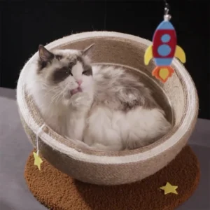 Oval Cat Bed Sisal Scratching Board Cat Nest Pets Sleeping Cave Kitten Beds Pet Basket for Indoor Big Large Kitten Cats Supplies