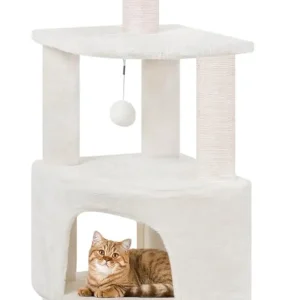 Cat Tree Tower with Big Condo for Indoor Cats,Cat Tower Activity Center Cat Furniture with Scratching Post and Hanging Bed