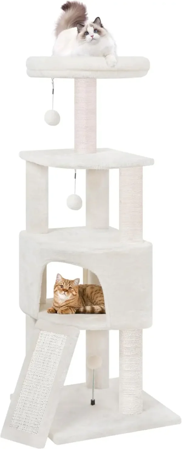 Cat Tree Tower with Big Condo for Indoor Cats,Cat Tower Activity Center Cat Furniture with Scratching Post and Hanging Bed
