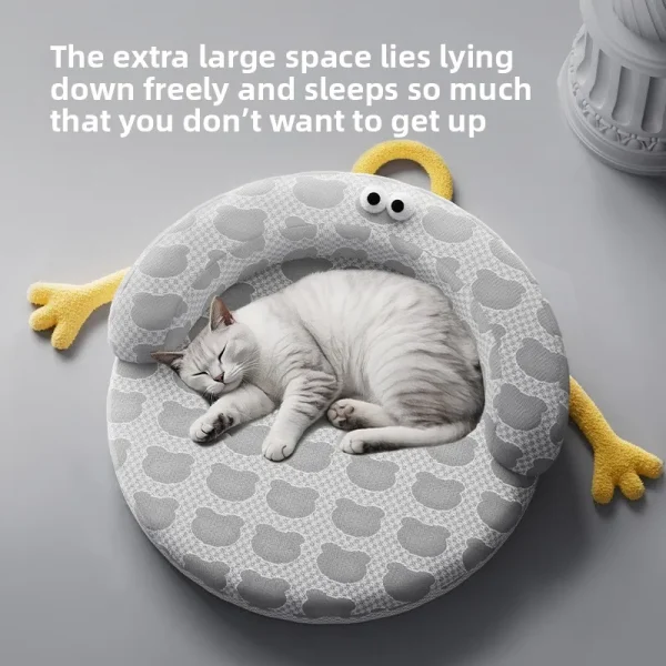 Summer Ice Silk Cat Nest Removable Washable Pet Nest Four Seasons Universal Thick Pet Ice Mat Bean Dogs Summer Cooling Ice Pad