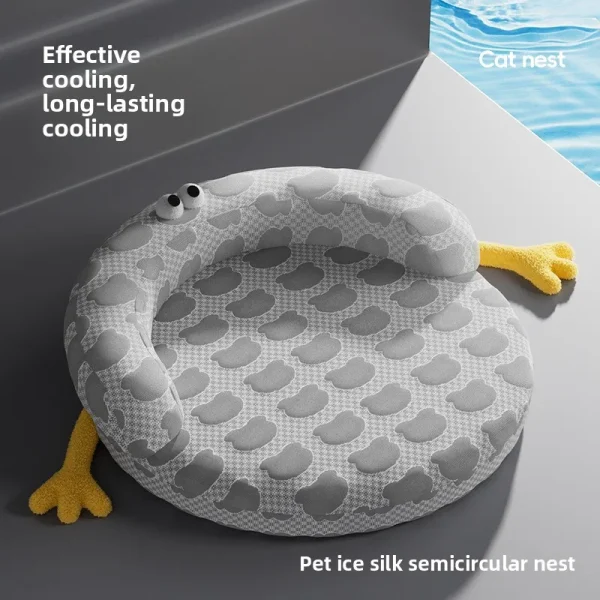 Summer Ice Silk Cat Nest Removable Washable Pet Nest Four Seasons Universal Thick Pet Ice Mat Bean Dogs Summer Cooling Ice Pad - Image 2