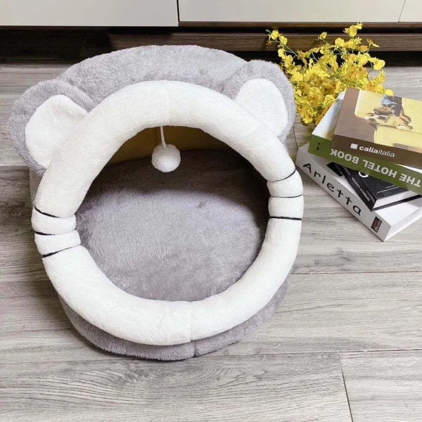 Foldable Warm and Comfortable Semi Enclosed Cat Bed Detachable and Washable Suitable for All Seasons Suitable for Dogs and Cats - Image 2